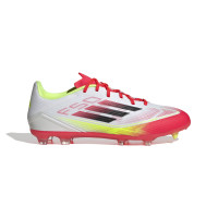 adidas F50 League Gras / Kunstgras Voetbalschoenen (MG) Wit Rood Zwart Geel