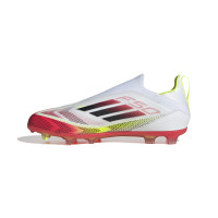 adidas F50 Elite Veterloze Gras Voetbalschoenen (FG) Kids Wit Rood Zwart Geel