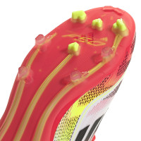 adidas F50 Elite Gras Voetbalschoenen (FG) Kids Wit Rood Zwart Geel