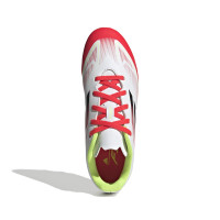 adidas F50 Club Gras / Kunstgras Voetbalschoenen (MG) Kids Wit Rood Zwart Geel