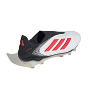 adidas Copa Pure III Elite Sans Lacets Gazon Naturel Chaussures de Foot (FG) Blanc Noir Rouge