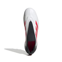 adidas Copa Pure III Elite Sans Lacets Gazon Naturel Chaussures de Foot (FG) Blanc Noir Rouge