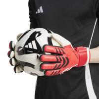 adidas Predator Match Fingersave Gants de Gardien de But Rouge Blanc Noir