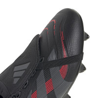 adidas Predator League FT IJzeren-Nop Voetbalschoenen (SG) Zwart Grijs Rood