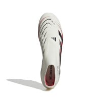 adidas Predator Elite Sans Lacets Gazon Naturel Chaussures de Foot (FG) Blanc Noir Rouge