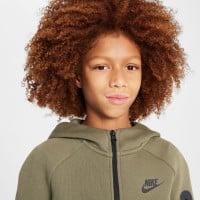 Nike Tech Fleece Sportswear Survêtement Enfants Vert Olive Gris Noir