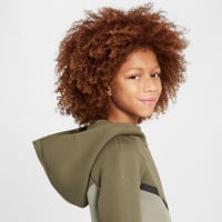 Nike Tech Fleece Sportswear Survêtement Enfants Vert Olive Gris Noir