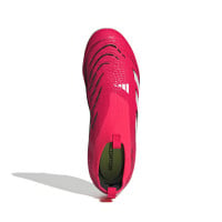 adidas Predator Elite Sans Lacets Gazon Naturel Chaussures de Foot (FG) Enfants Rouge Blanc Noir