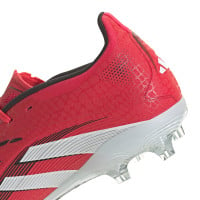 adidas Predator Elite Gras Voetbalschoenen (FG) Kids Rood Wit Zwart