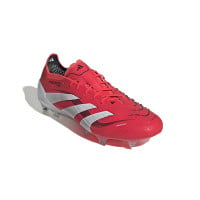 adidas Predator Elite Gazon Naturel Chaussures de Foot (FG) Rouge Blanc Noir