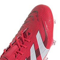 adidas Predator Elite Gazon Naturel Chaussures de Foot (FG) Rouge Blanc Noir