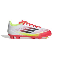 adidas F50 League Gras / Kunstgras Voetbalschoenen (MG) Kids Wit Rood Zwart Geel