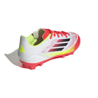 adidas F50 League Gras / Kunstgras Voetbalschoenen (MG) Kids Wit Rood Zwart Geel