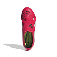 adidas Predator Elite FT Gazon Naturel Chaussures de Foot (FG) Enfants Rouge Blanc Noir