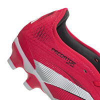 adidas Predator Pro FT Gazon Naturel Gazon Artificiel Chaussures de Foot (MG) Rouge Blanc Noir