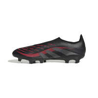 adidas Predator League Sans Lacets Gazon Naturel Gazon Artificiel Chaussures de Foot (MG) Noir Gris Rouge