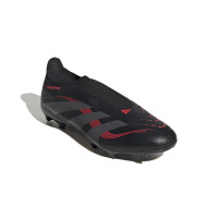 adidas Predator League Sans Lacets Gazon Naturel Gazon Artificiel Chaussures de Foot (MG) Noir Gris Rouge