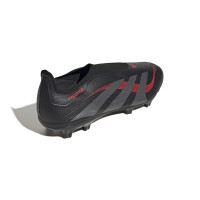 adidas Predator League Sans Lacets Gazon Naturel Gazon Artificiel Chaussures de Foot (MG) Noir Gris Rouge