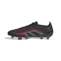 adidas Predator Elite Gazon Naturel Chaussures de Foot (FG) Noir Gris Rouge