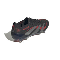 adidas Predator Elite Gazon Naturel Chaussures de Foot (FG) Noir Gris Rouge