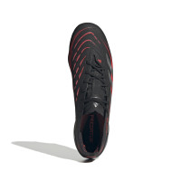 adidas Predator Elite Gazon Naturel Chaussures de Foot (FG) Noir Gris Rouge