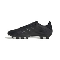 Chaussures de football Adidas Copa Pure III Pro en gazon et gazon artificiel (MG), noir, gris foncé, rouge