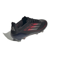 Chaussures de football adidas F50 Elite Gras (FG) noir rouge argenté