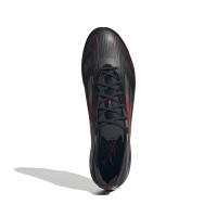 Chaussures de football adidas F50 Elite Gras (FG) noir rouge argenté