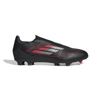 Chaussures de football Adidas F50 League sans lacets sur gazon et gazon artificiel (MG), noir, rouge, argent