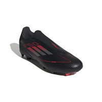 Chaussures de football Adidas F50 League sans lacets sur gazon et gazon artificiel (MG), noir, rouge, argent