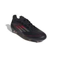 Chaussures de football adidas F50 Pro Gras (FG) noir rouge argenté