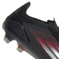 Chaussures de football adidas F50 Pro Gras (FG) noir rouge argenté