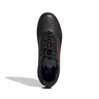 Chaussures de football adidas F50 Elite Gras (FG) pour enfants, noires, rouges, argentées