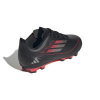 Chaussures de football Adidas F50 Club sur gazon et gazon artificiel (MG) pour enfants, noir, rouge, argent