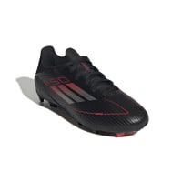 Chaussures de football adidas F50 League sur gazon et gazon artificiel (MG) pour enfants, noir, rouge, argent