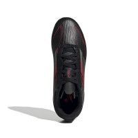 Chaussures de football adidas F50 League sur gazon et gazon artificiel (MG) pour enfants, noir, rouge, argent