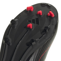 Chaussures de football adidas F50 League sur gazon et gazon artificiel (MG) pour enfants, noir, rouge, argent