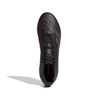 adidas Predator League Crampons Vissés Chaussures de Foot (SG) Noir Gris Rouge