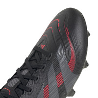 adidas Predator League Crampons Vissés Chaussures de Foot (SG) Noir Gris Rouge