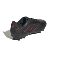 Chaussures de football Adidas Copa Pure III League en gazon et gazon artificiel (MG) pour enfants, noir, gris foncé, rouge