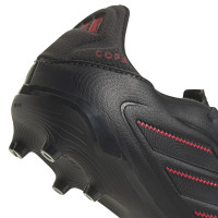 Chaussures de football Adidas Copa Pure III League en gazon et gazon artificiel (MG) pour enfants, noir, gris foncé, rouge