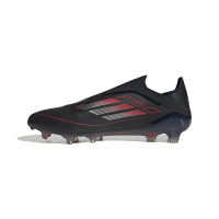 Chaussures de football en gazon sans lacets adidas F50 Elite (FG) noir rouge argenté