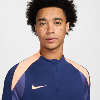 Nike Strike Haut d'Entraînement 1/4-Zip Bleu Foncé Orange