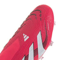 adidas Predator Elite Sans Lacets Gazon Naturel Chaussures de Foot (FG) Rouge Blanc Noir