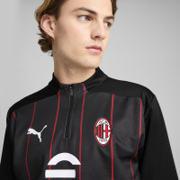 PUMA AC Milan Pre-Match Haut d'Entraînement 1/4-Zip 2024-2025 Noir Rouge