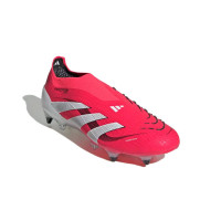 adidas Predator Elite Sans Lacets Crampons Vissés Chaussures de Foot (SG) Rouge Blanc Noir