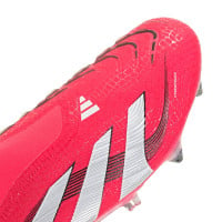 adidas Predator Elite Sans Lacets Crampons Vissés Chaussures de Foot (SG) Rouge Blanc Noir