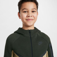 Nike Tech Fleece Sportswear Veste Enfants Beige Vert Foncé Noir