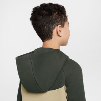 Nike Tech Fleece Sportswear Veste Enfants Beige Vert Foncé Noir