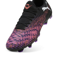 PUMA Future 8 Play Gazon Naturel Artificiel Chaussures de Foot (MG) Noir Mauve Rouge